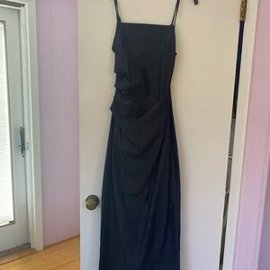 Black Spaghetti Strap Evening Dress